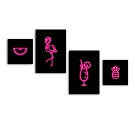 Wallity Cuadro Decorativo 4 Piezas Multicolor